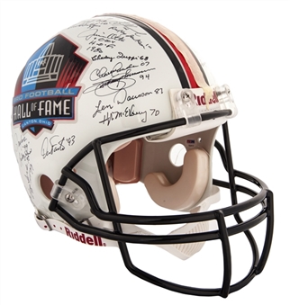 Football Hall of Famers Multi Signed Hall of Fame Full Sized Helmet With 58 Signatures (PSA/DNA)